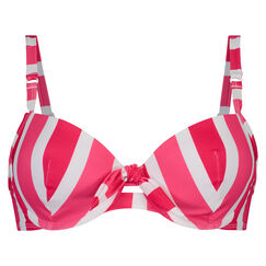 Vorgeformtes B&uuml;gel-Bikinitop Candy Stripes, Rose