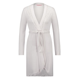 Bademantel Modal Lace, Wei&szlig;