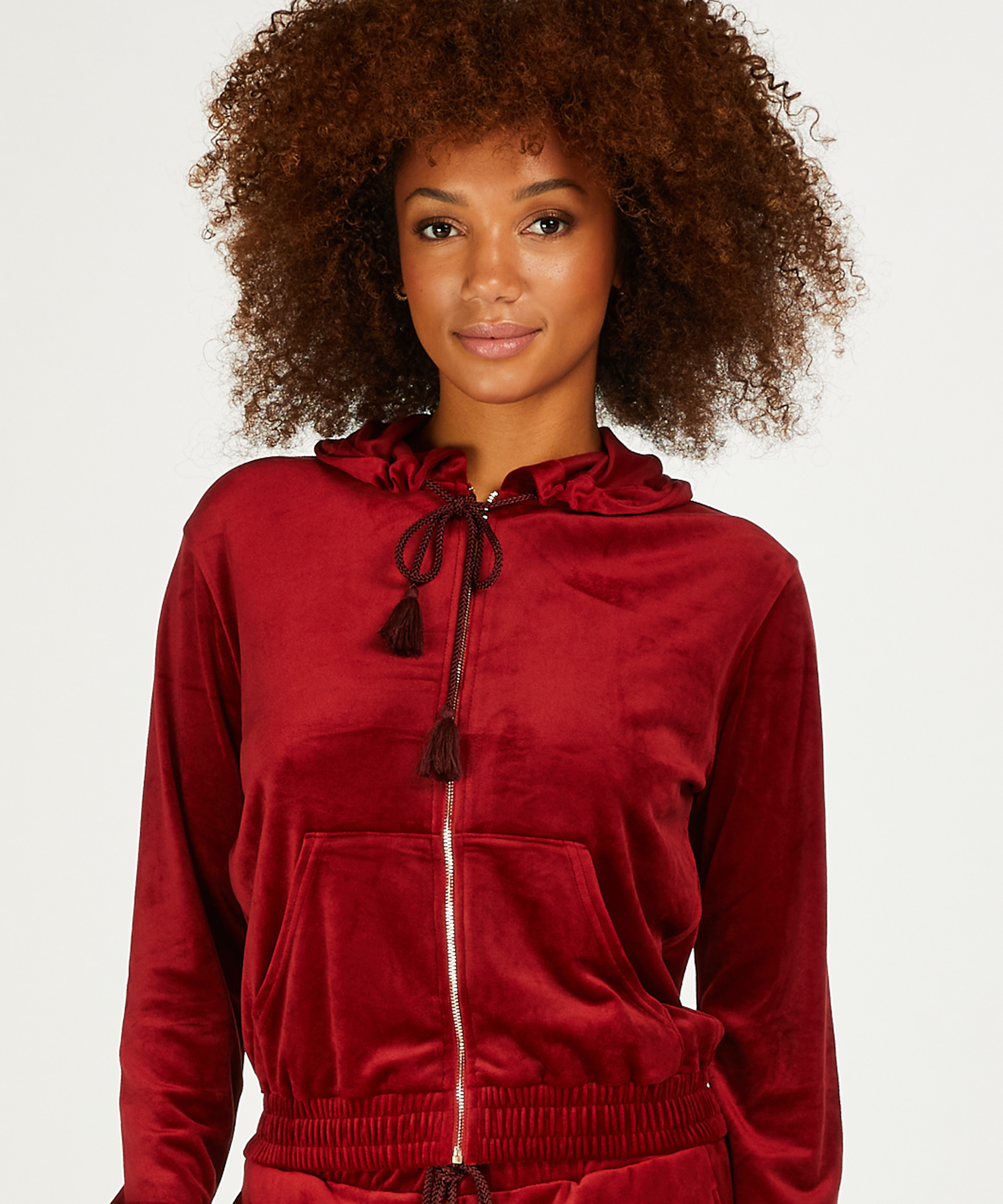 Top Velours, Rot, main