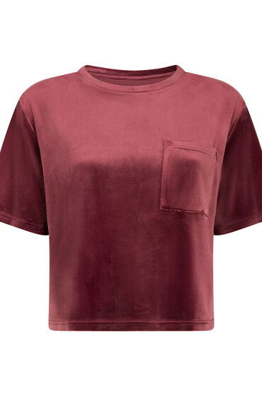 Thumbnail - Hunkemöller Top Velours Pocket Rot