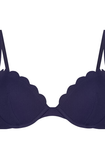 Thumbnail - Hunkemöller Vorgeformtes Bügel-Bikinitop Scallop Blau