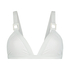 Triangle-Bikini-Oberteil aus Rippstoff Lana, Weiß