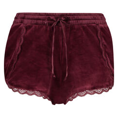 Shorts Velours Lace, Rot