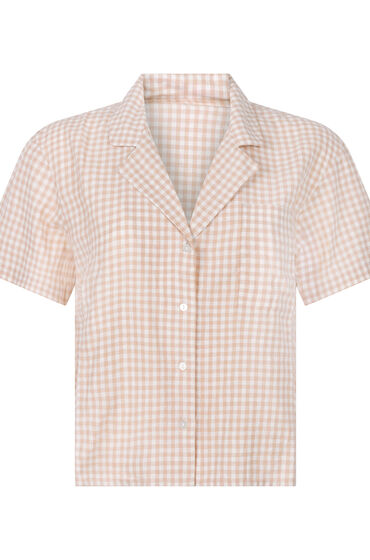 Thumbnail - Hunkemöller Karierte Jacke aus Leinen Weiß