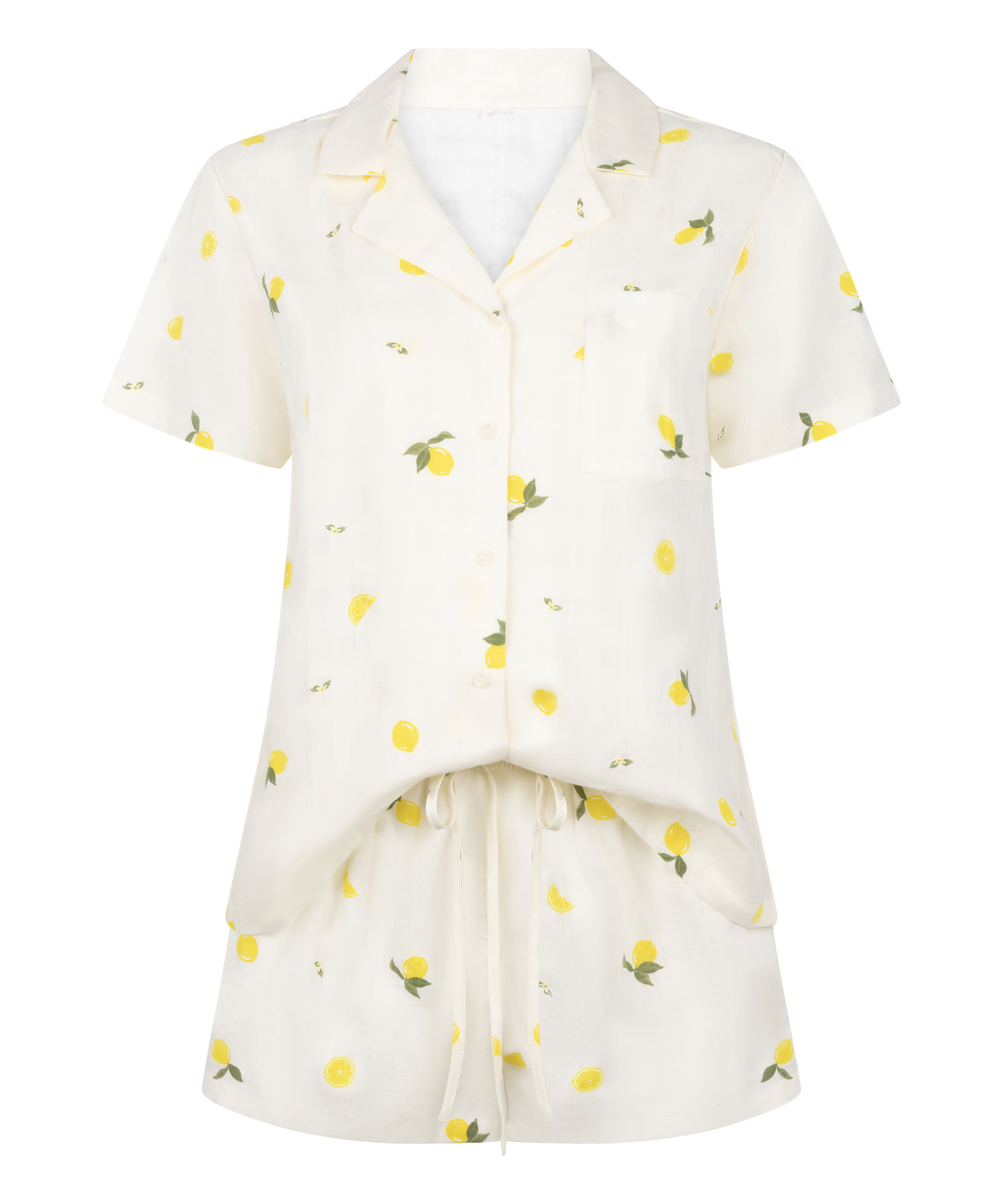 Zitronen Pyjama Set, Weiß