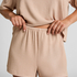 Pyjamashorts aus aufgerautem Jersey, Beige