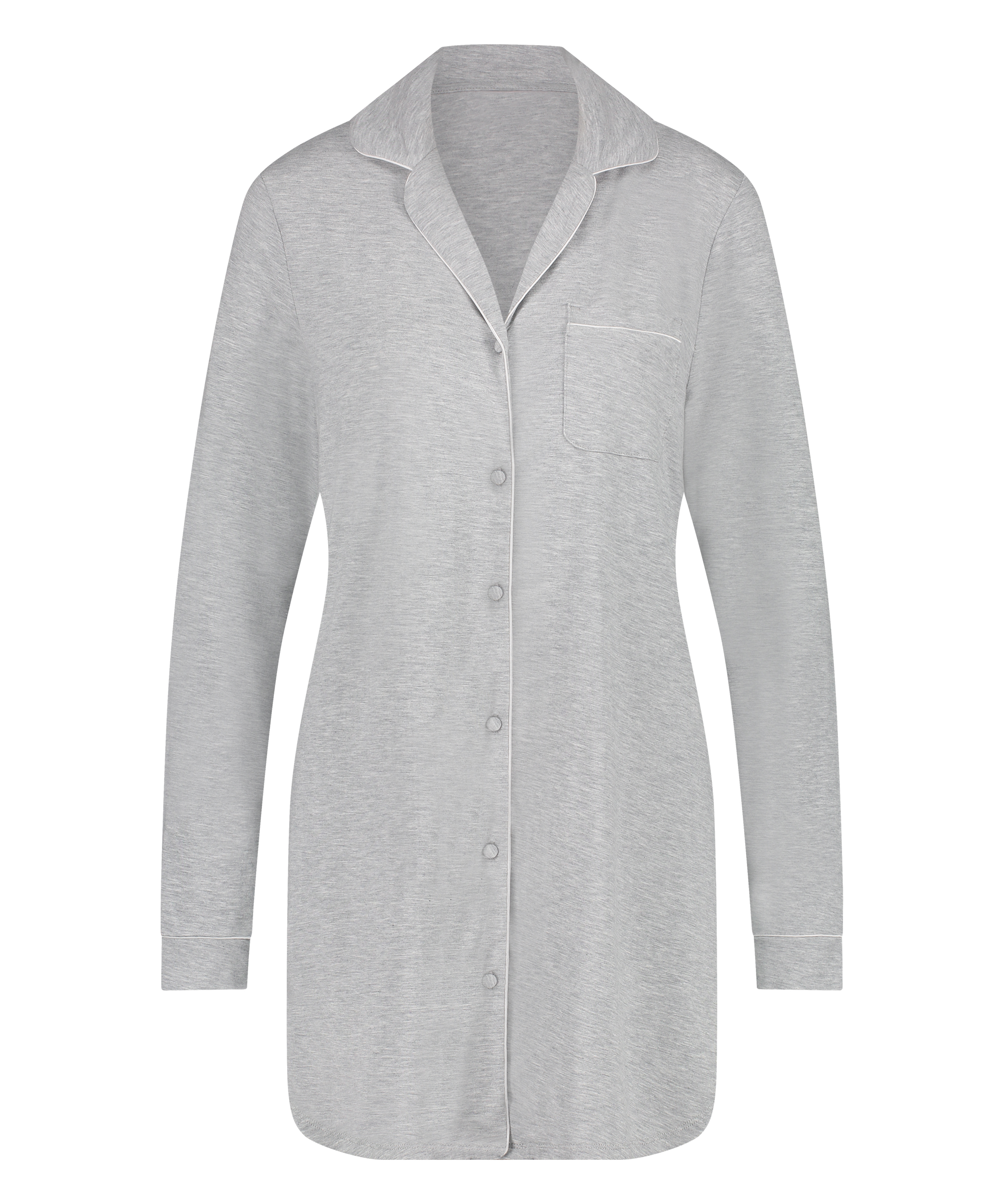 Langärmeliges Jersey-Hemdkleid Essential, Grau, main