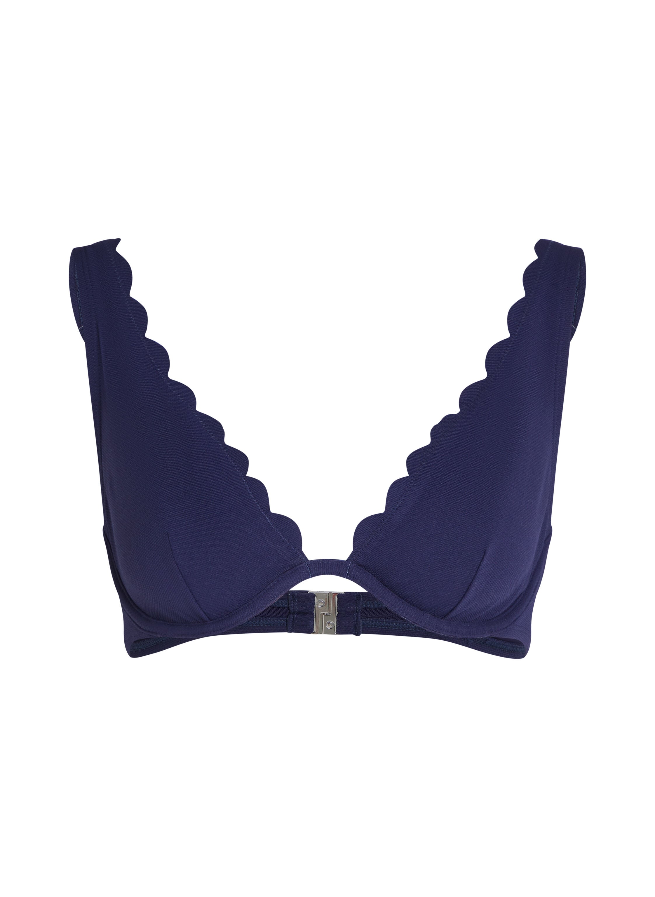 Unwattiertes Bügel-Bikini-Top Scallop, Blau