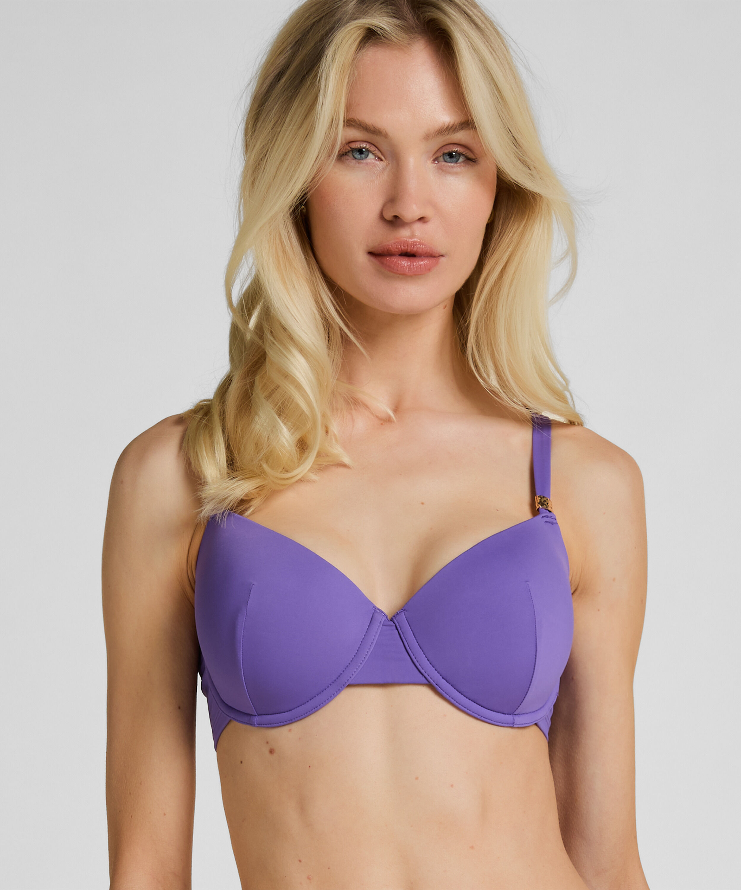 Luxuriöses Bügel-Bikini-Top mit Polsterung, Lila