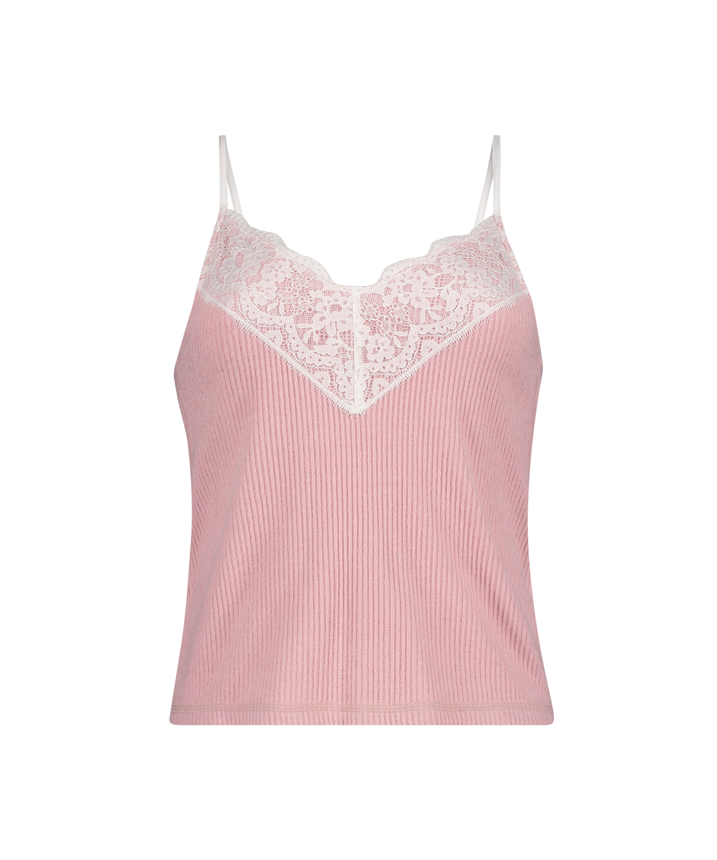 Cami-Top Brushed Rib Lace, Rose