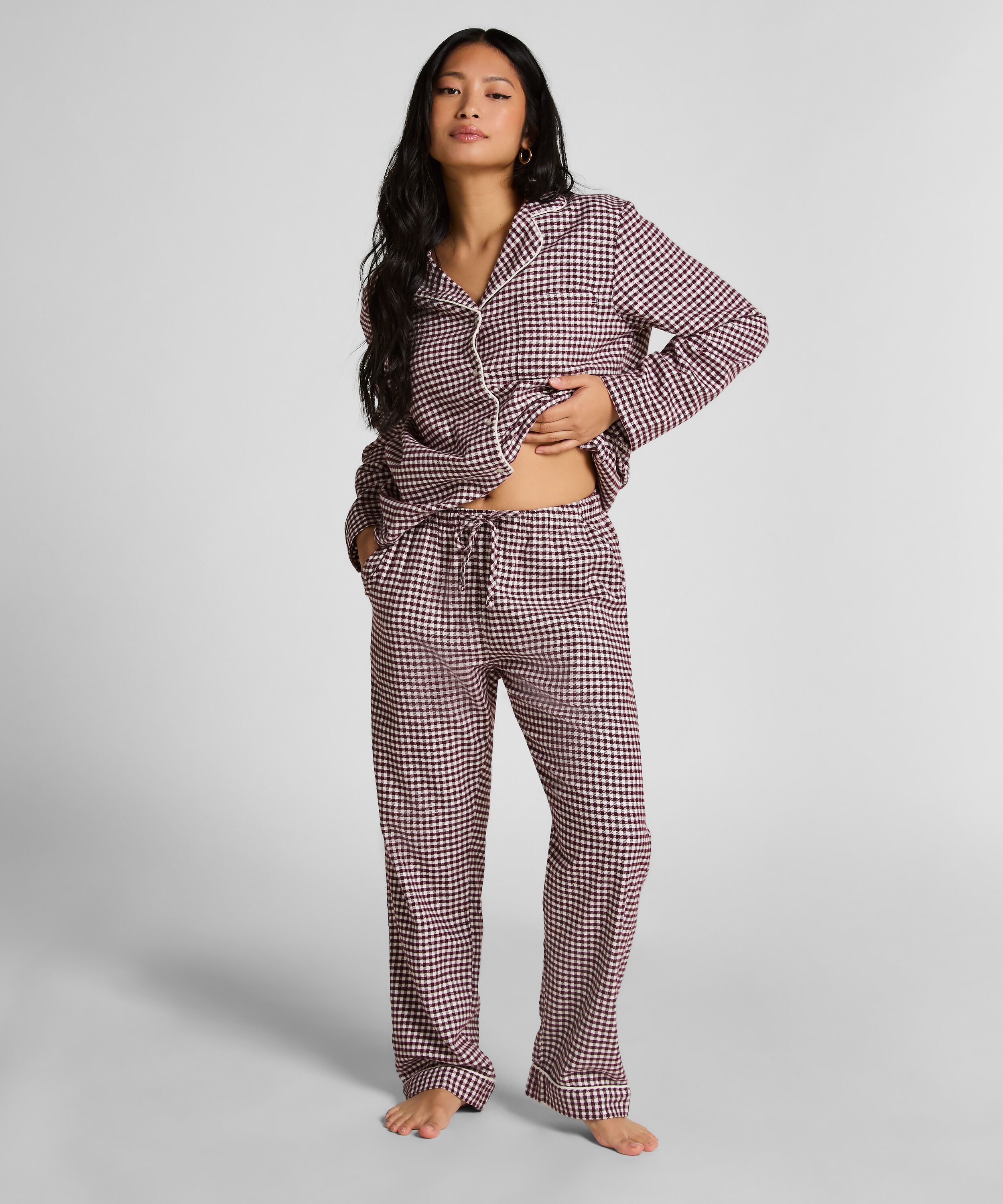 Pyjamahose aus Flanell, Lila