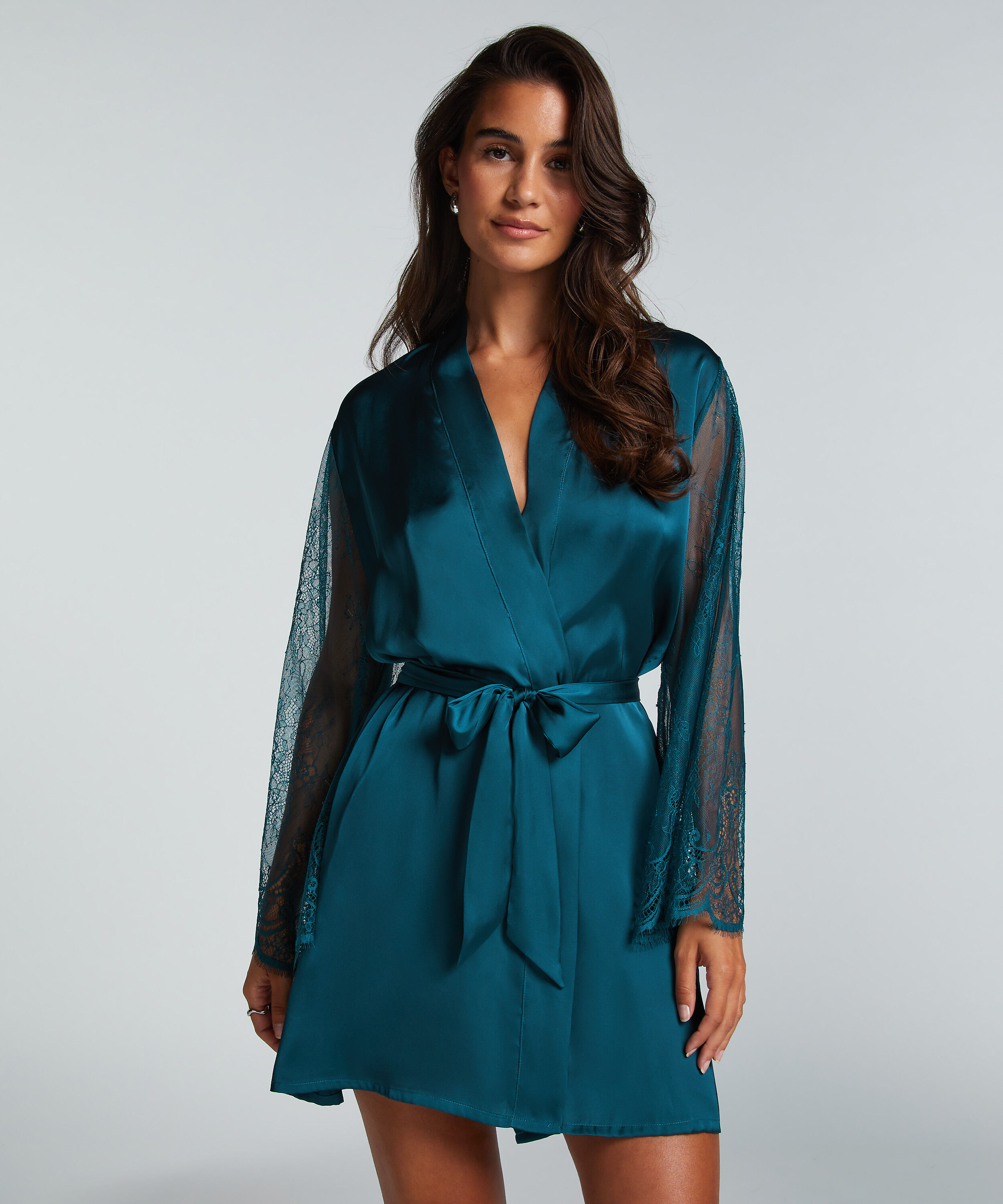 Kimono Satin, Blau Kimono Satin, Blau