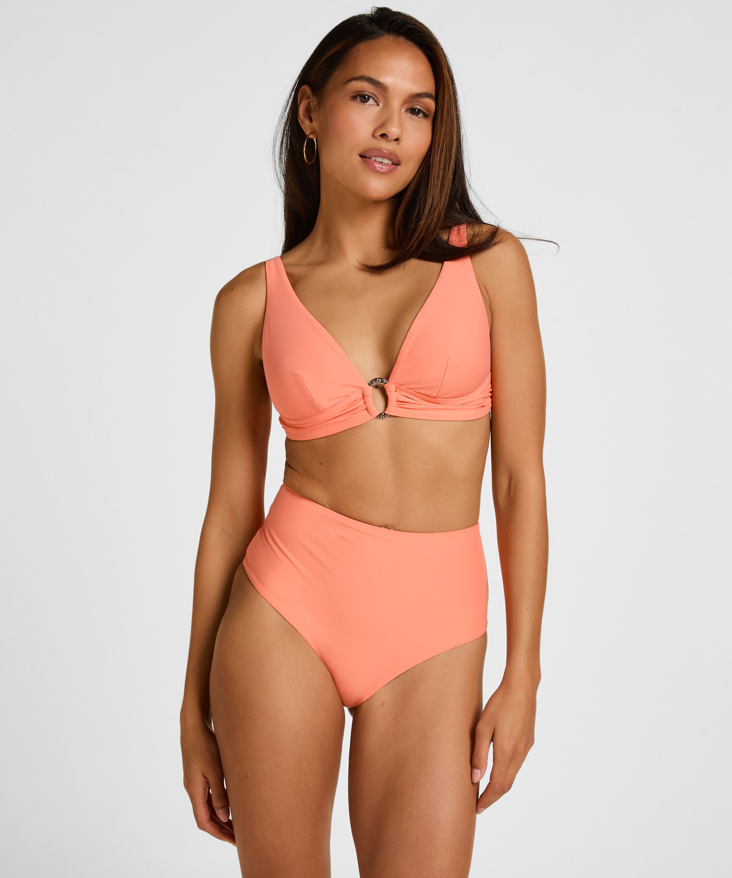 High-Waisted Formende Bikinihose Luxe, Orange