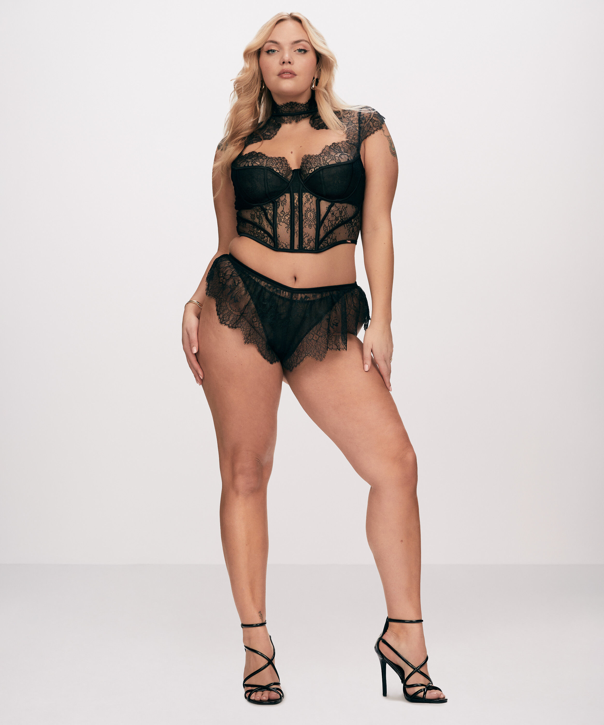Französischer Slip Lace Camille, Schwarz Französischer Slip Lace Camille, Schwarz