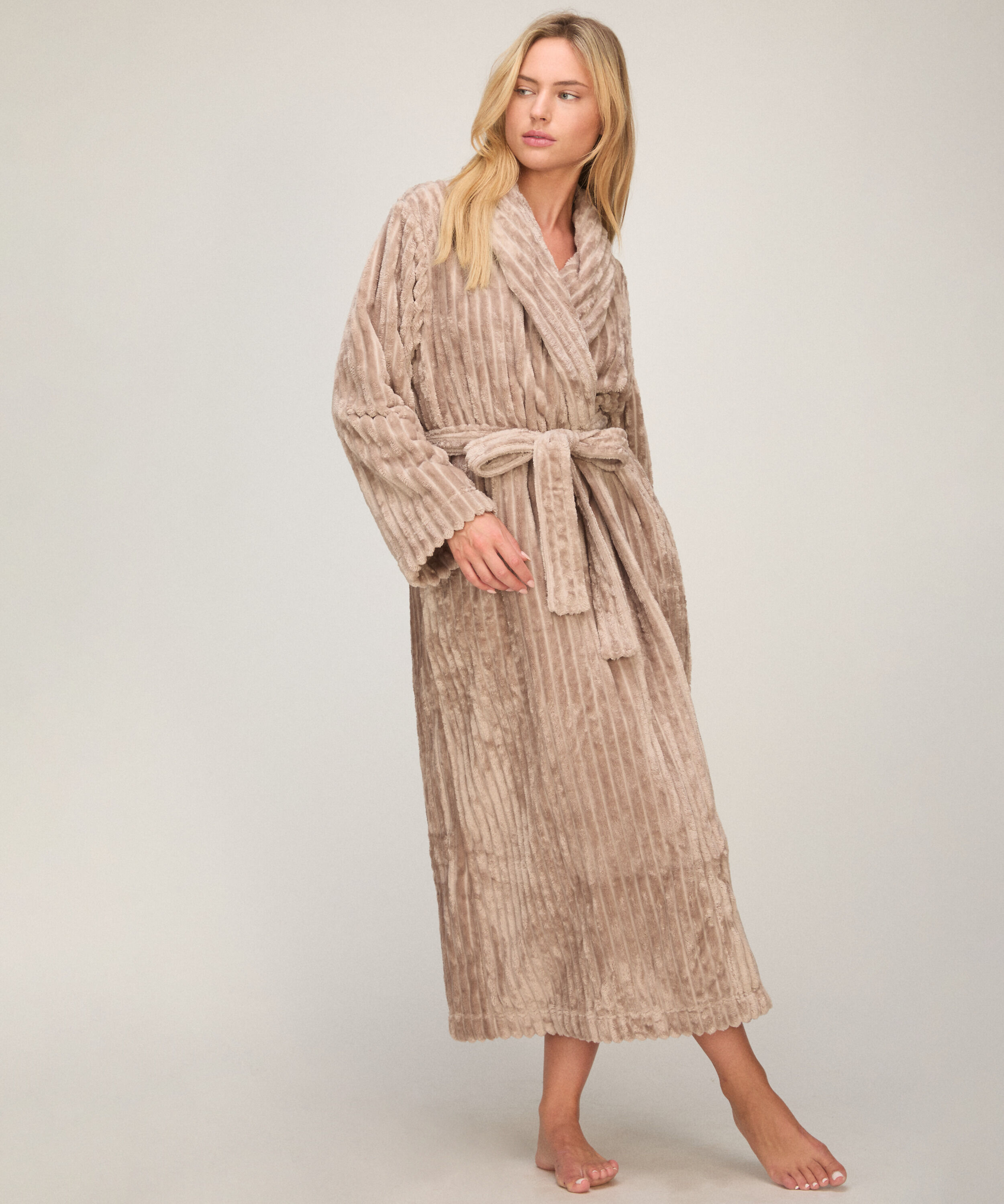 Bademantel Jacqueared Fleece, Beige