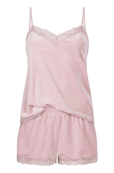 Thumbnail - Hunkemöller Cami Top Velours Lace Rosa