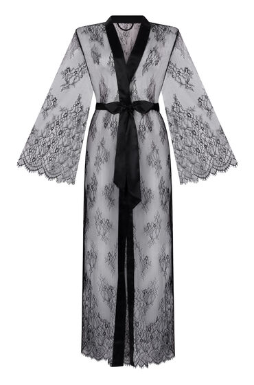 Thumbnail - Hunkemöller Kimono Allover Lace Schwarz