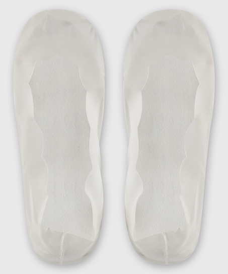 2 Paar unsichtbare Socken Scallop, Weiß