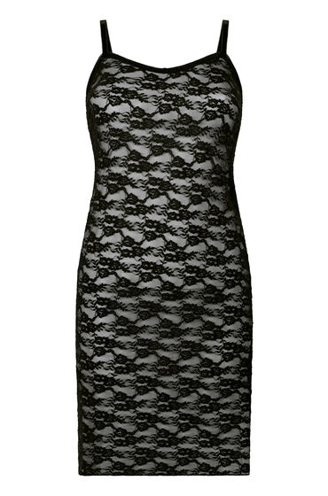 Thumbnail - Hunkemöller Slipdress aus Allover-Spitze Schwarz