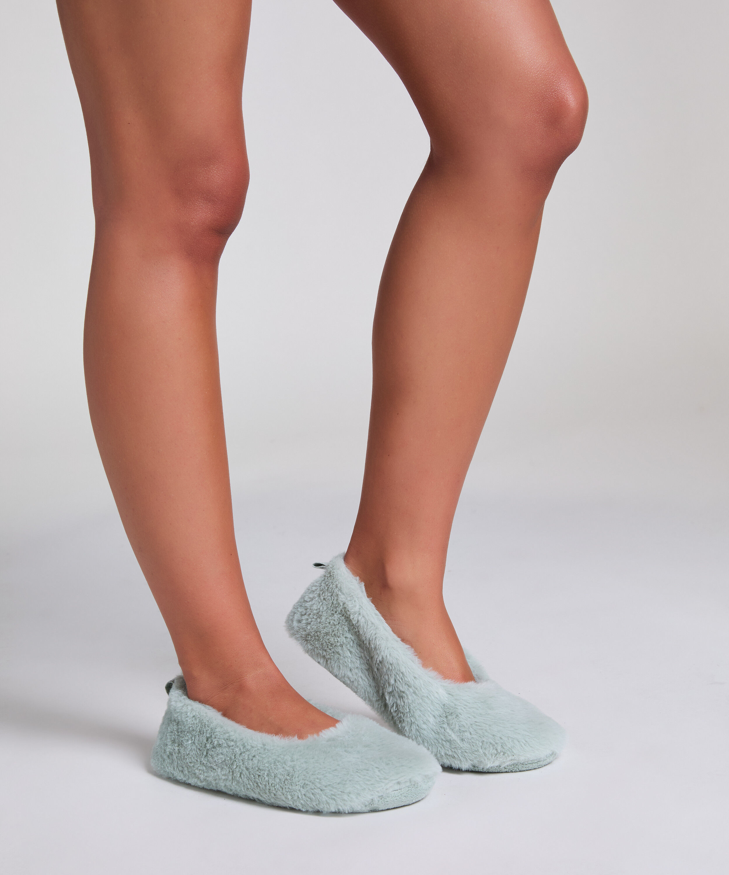 Kunstpelz-Ballerina, grün Kunstpelz-Ballerina, grün