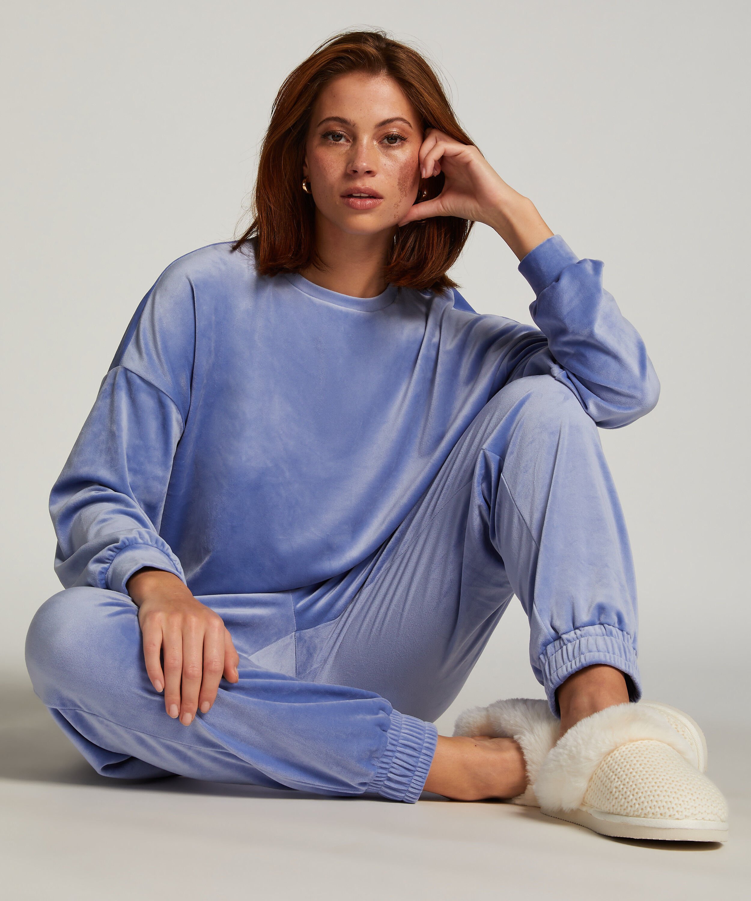 Velours Top, Blau Velours Top, Blau