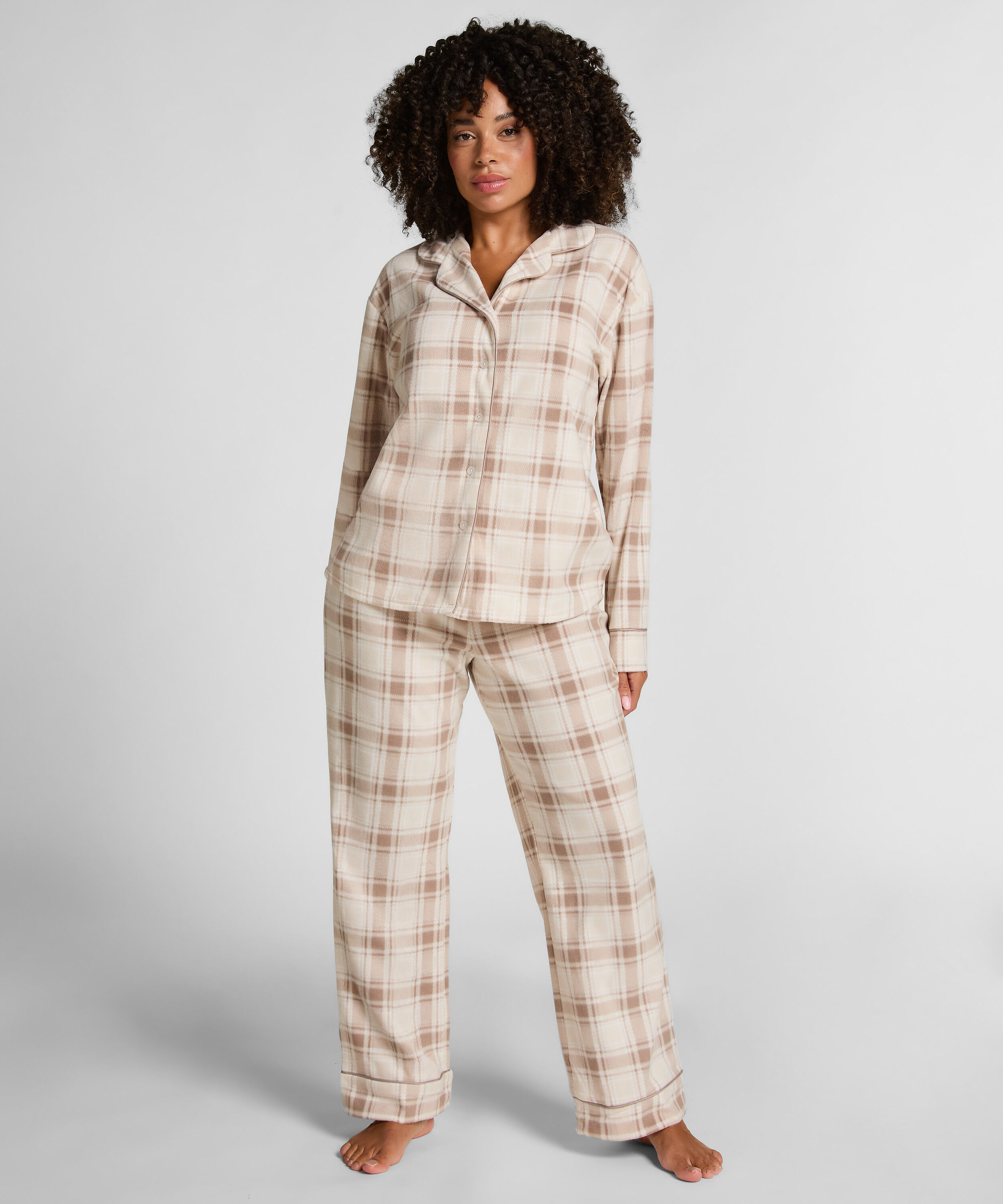 Pyjamaset Polarfleece, Weiß