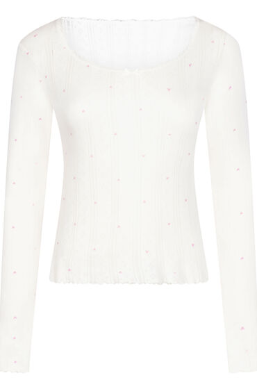 Thumbnail - Hunkemöller Pointelle-Pyjamatop Weiß