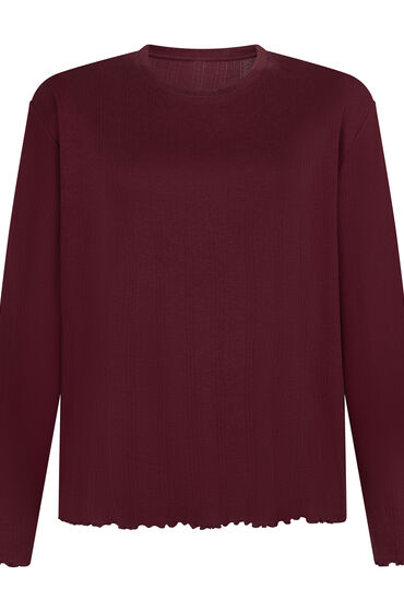 Thumbnail - Hunkemöller Pyjama Top Loose Pointelle Rot