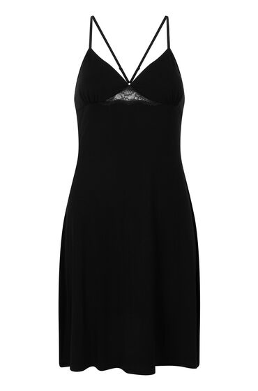 Thumbnail - Hunkemöller Slipdress Jersey Schwarz