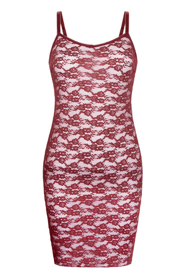 Thumbnail - Hunkemöller Slipdress aus Allover-Spitze Rot