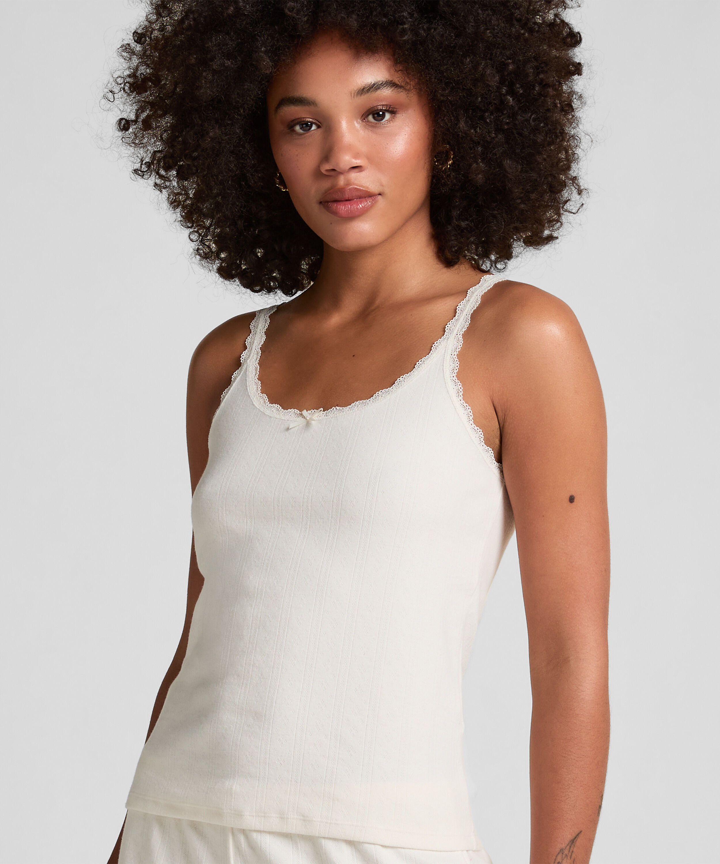 Pointelle-Unterhemd, Weiß