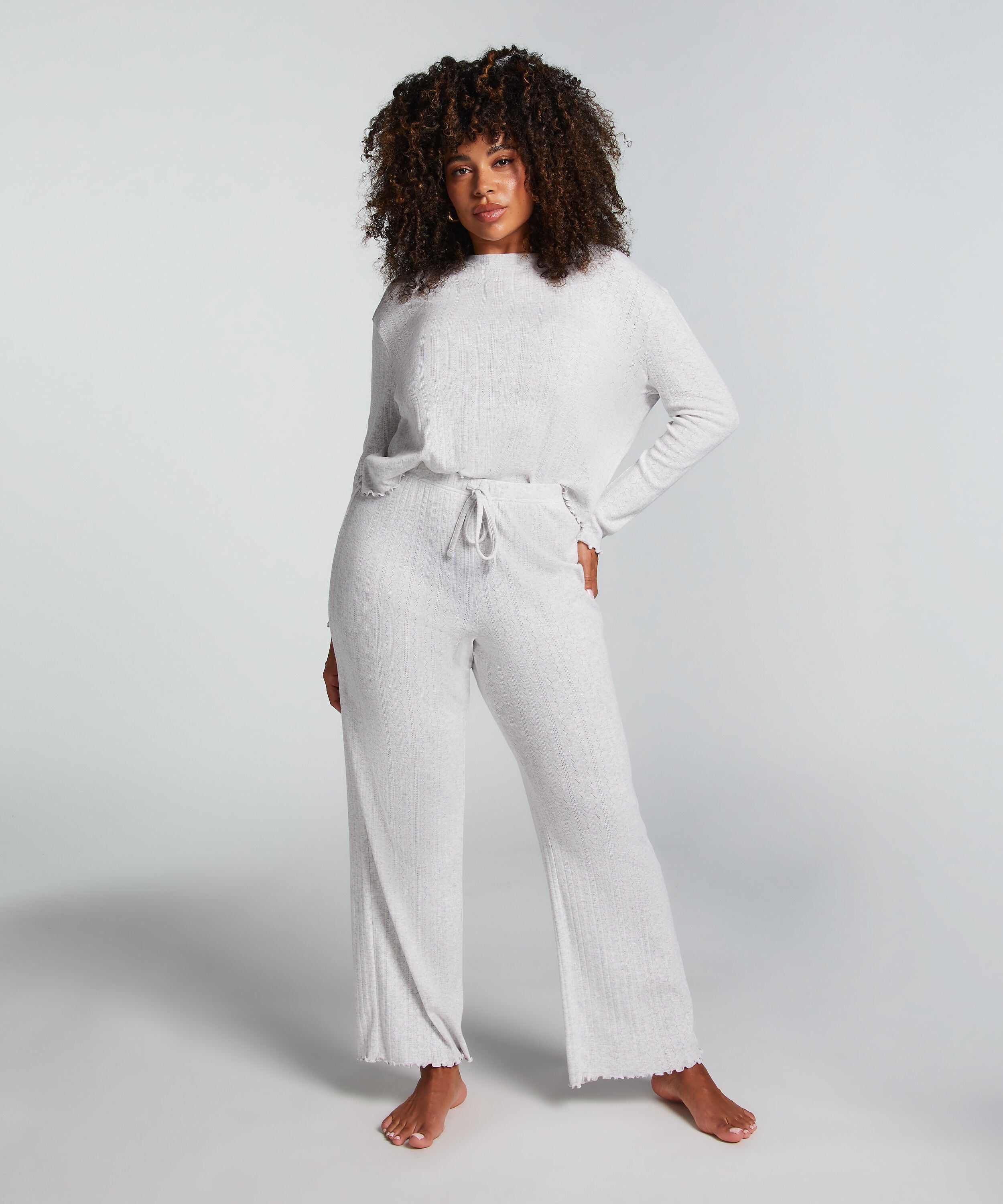 Pyjamahose Pointelle, Beige