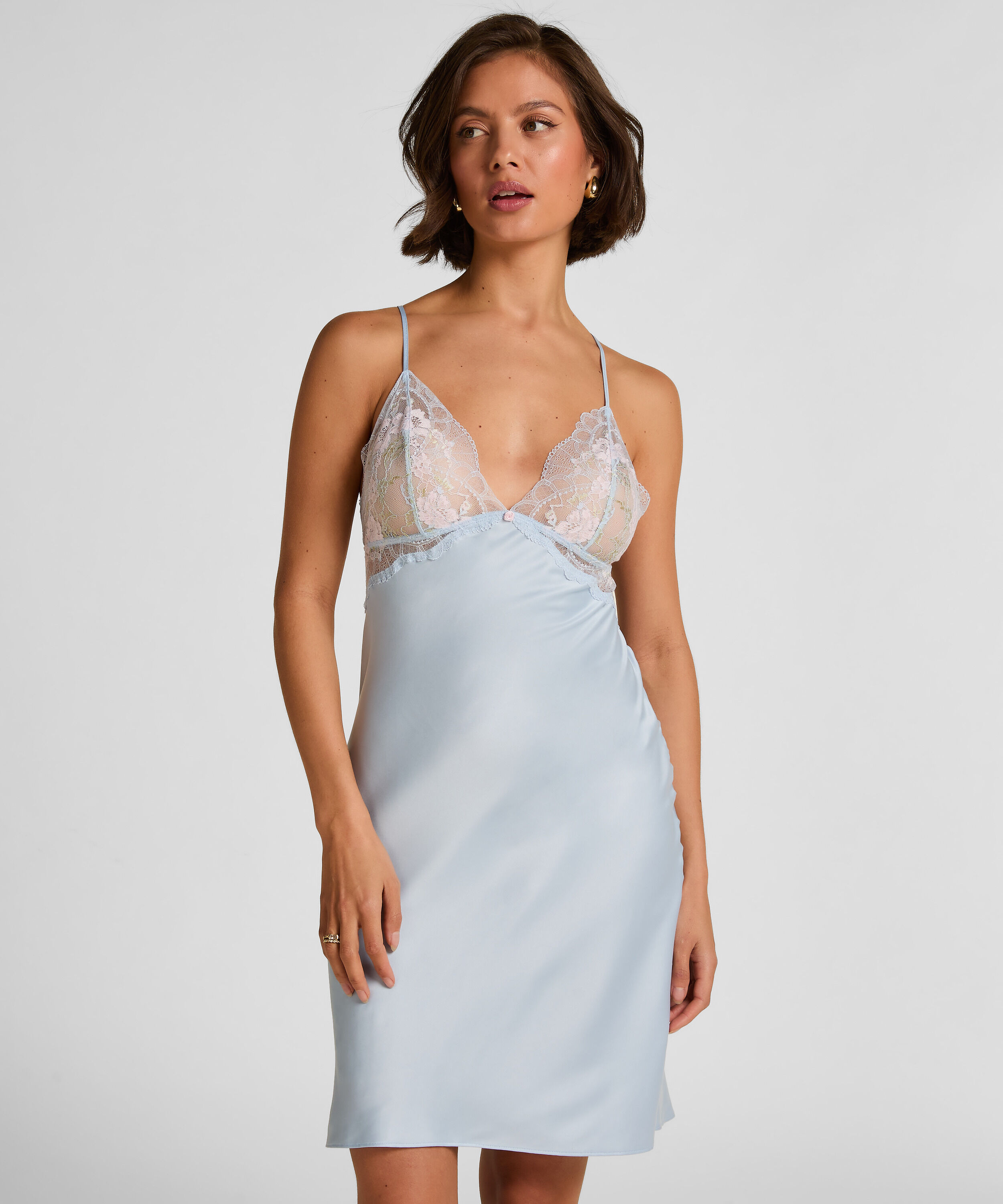 Miri Satin-Negligé, Blau