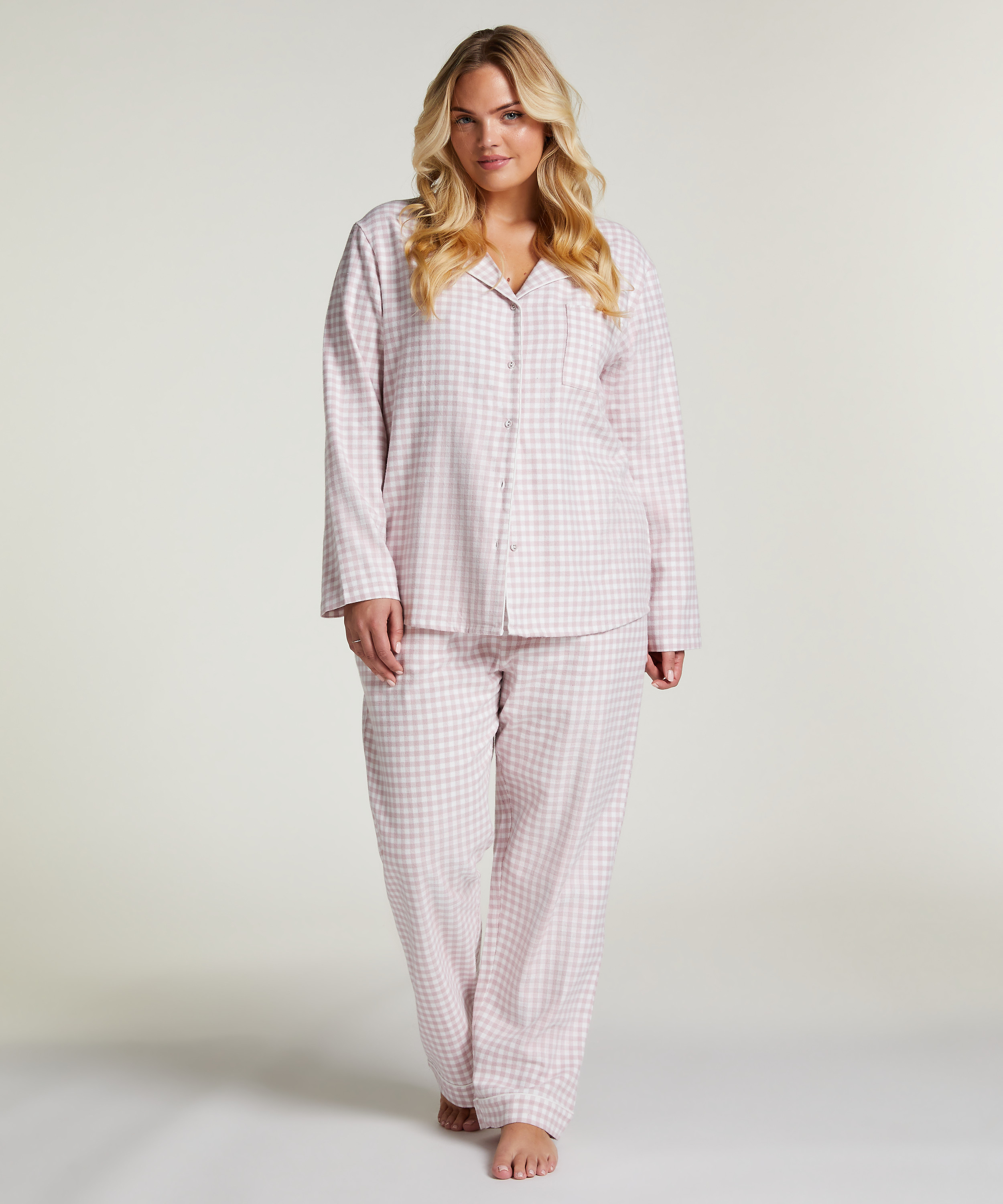 Pyjamahose aus Flanell, Lila, main