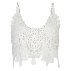 Crochet-Top, Wei&szlig;