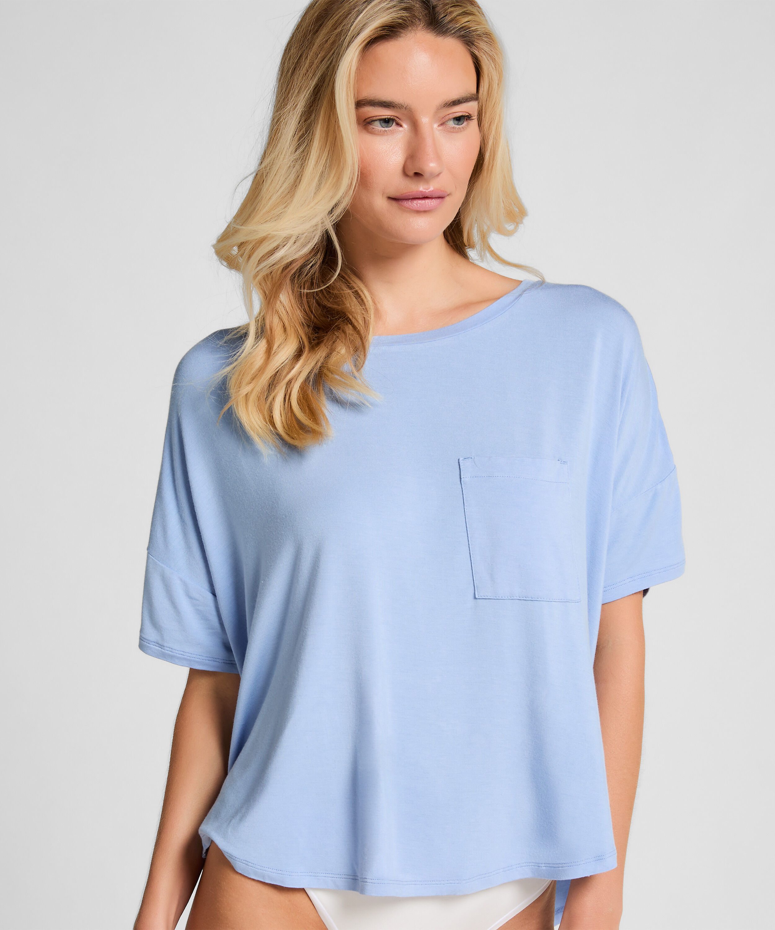 Kurzärmeliges Top, Blau