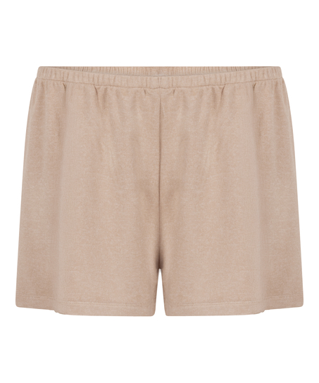 Pyjamashorts aus aufgerautem Jersey, Beige