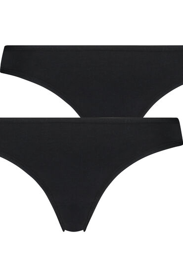 Thumbnail - Hunkemöller 2er-Pack String Kim Cotton Schwarz