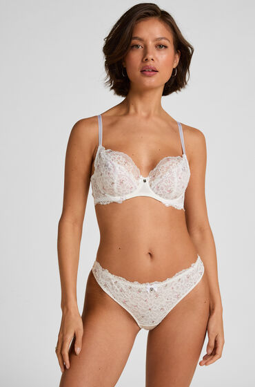 Hunkemöller Damen Weiß String "Marine Thong", Gr. L, 89% Polyamid, 11% Elasthan, Unterhosen String - Bild 2
