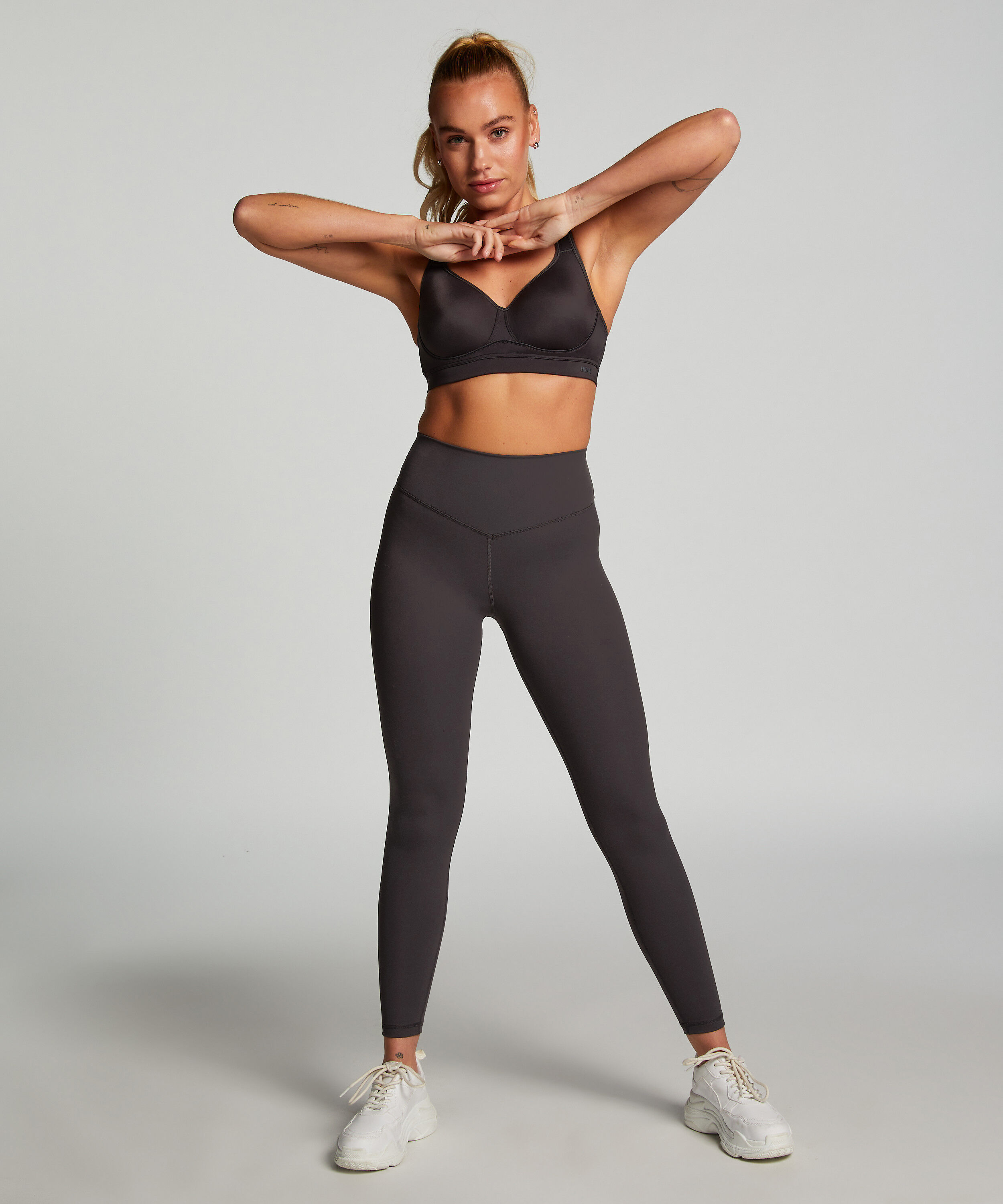 HKMX Leggings mit hoher Taille, Grau
