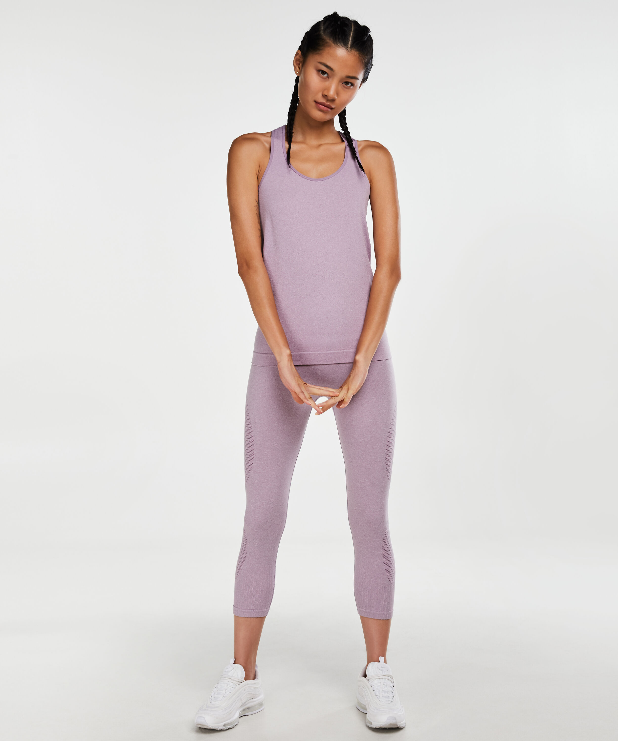 HKMX Capri hohe Taille Rundstrick, Lila HKMX Capri hohe Taille Rundstrick, Lila