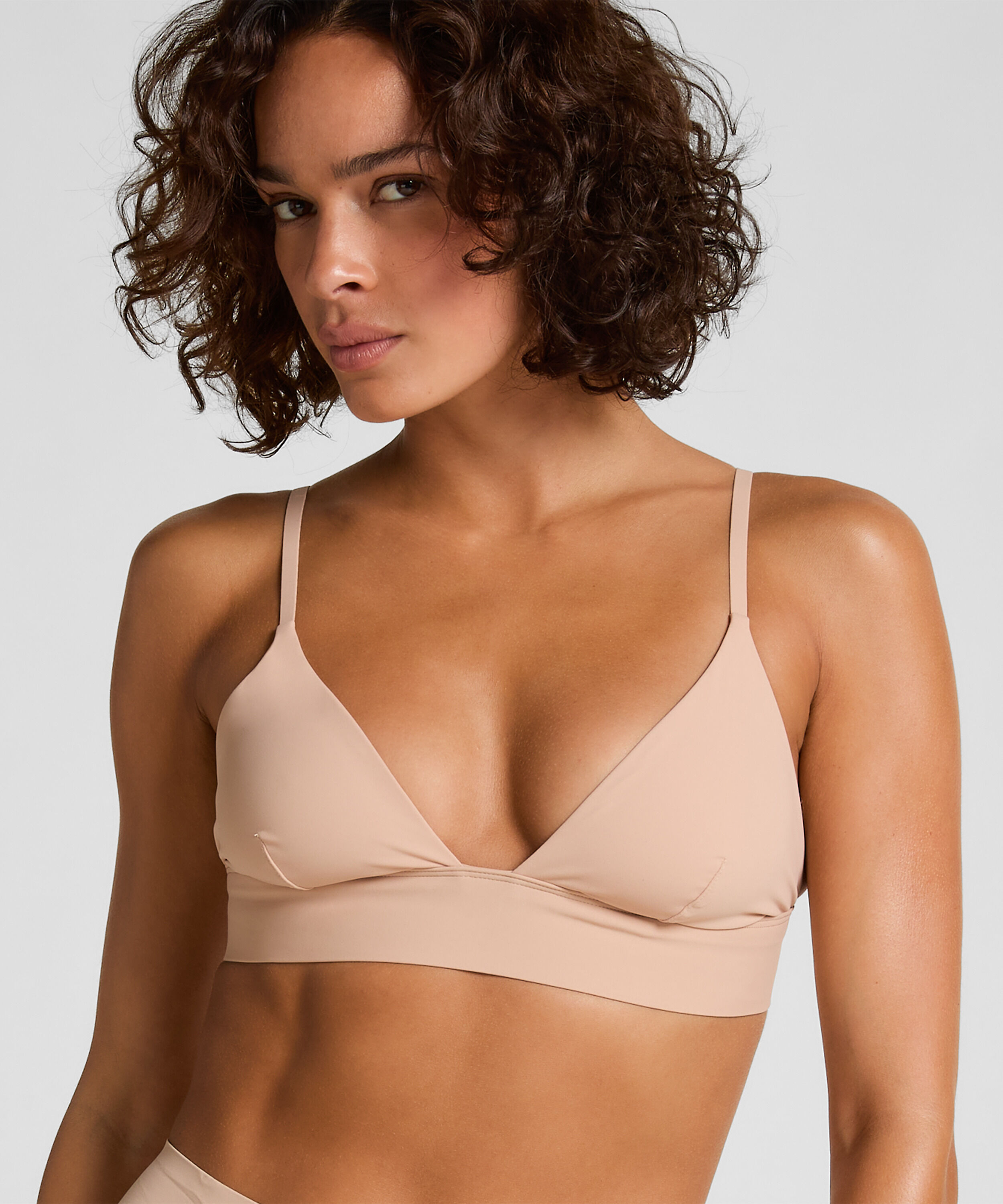 Triangel Bralette Smooth, Beige