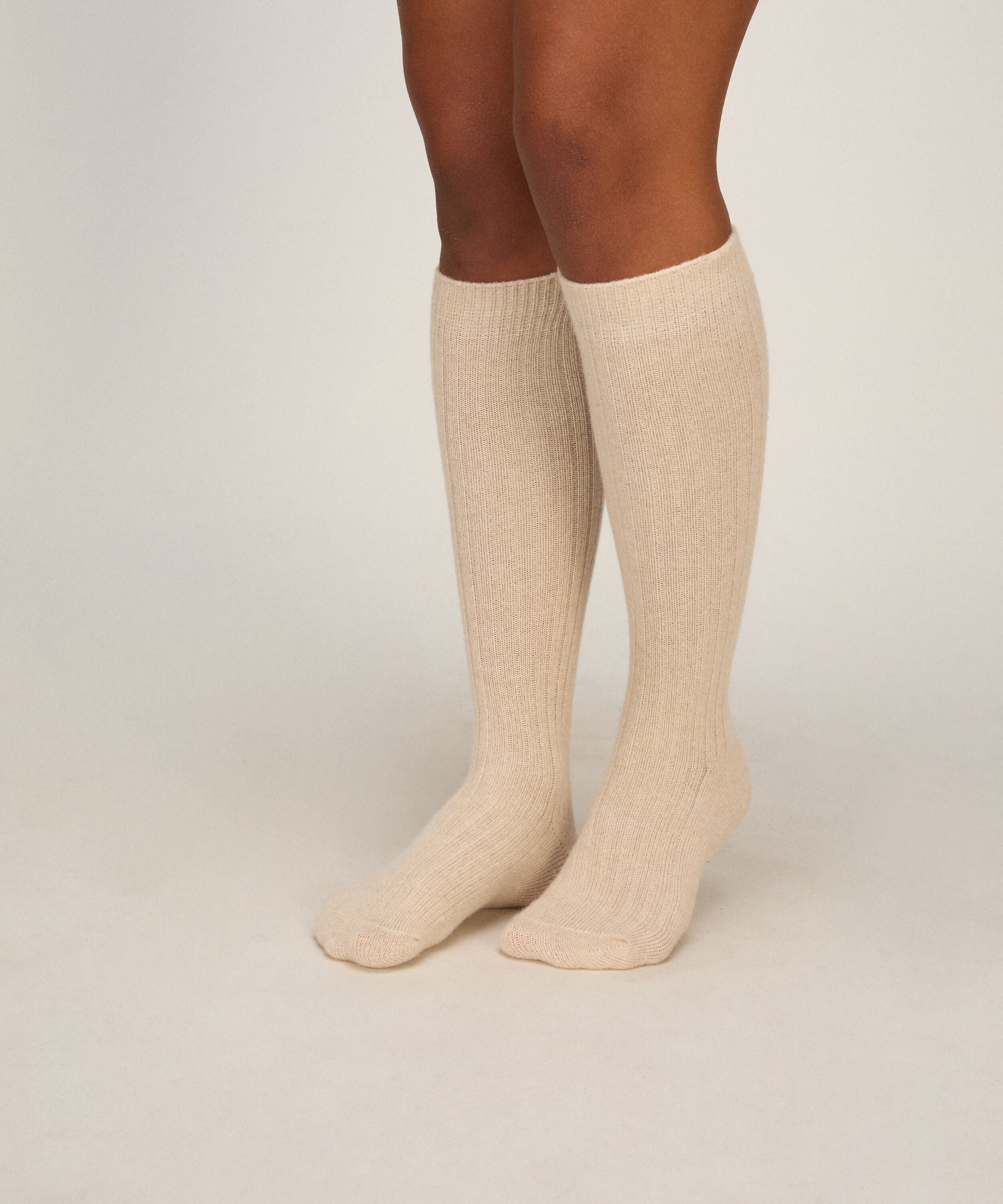 Cashmere Blended Socken, Beige
