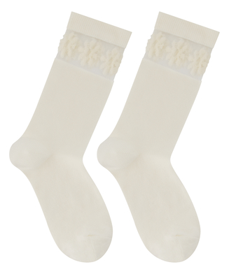 Socken Flower, Weiß