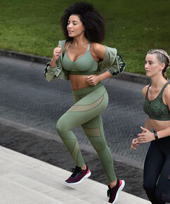 HKMX Sportleggins mit hoher Taille mit Level 3 Netz, gr&uuml;n
