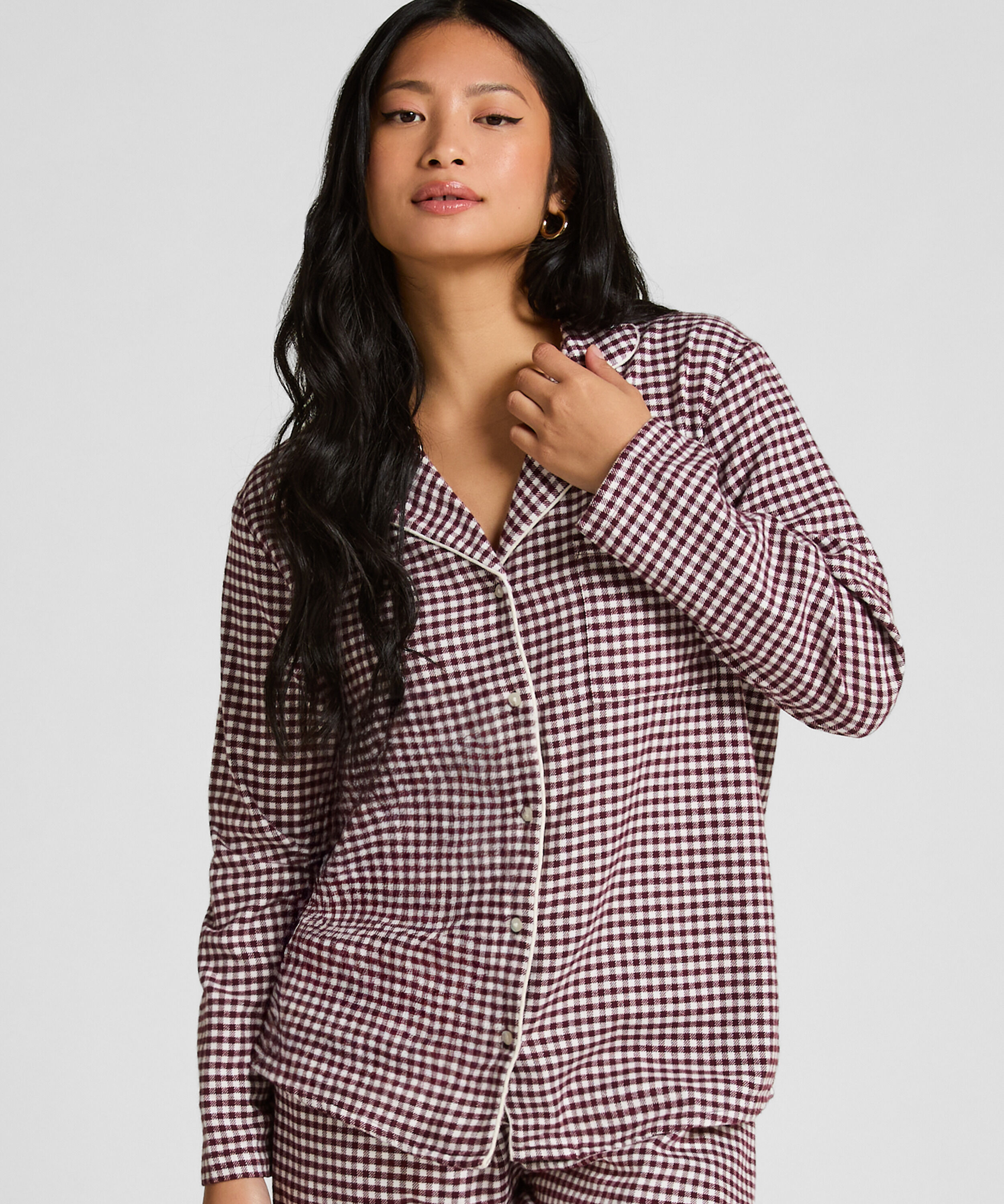 Pyjamatop Flanel Essentials, Lila Pyjamatop Flanel Essentials, Lila