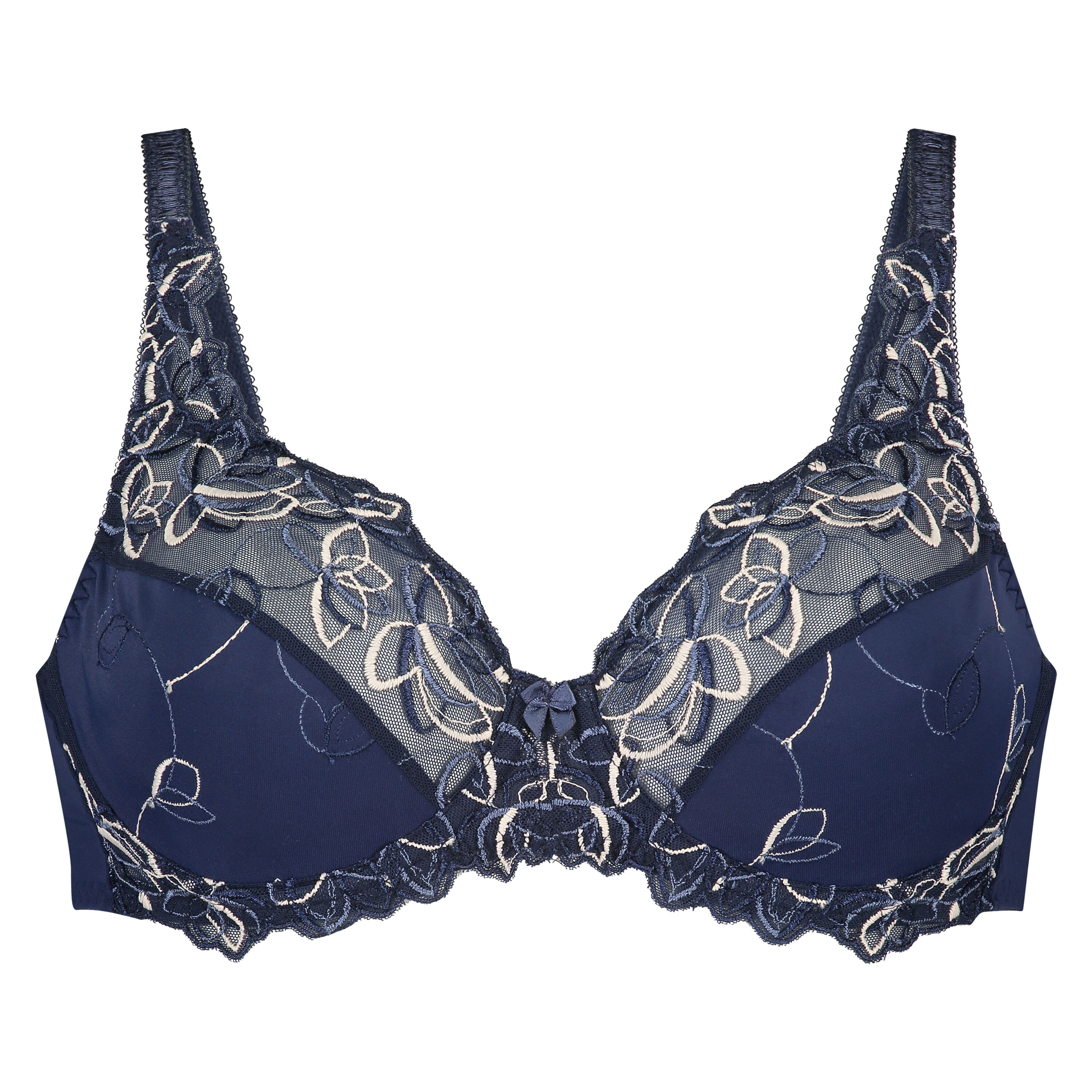Hunkemöller Diva Bügel-BH – Unwattiert, Mit Spitze, Blumenmuster, Größe 75E, Für Große Körbchen