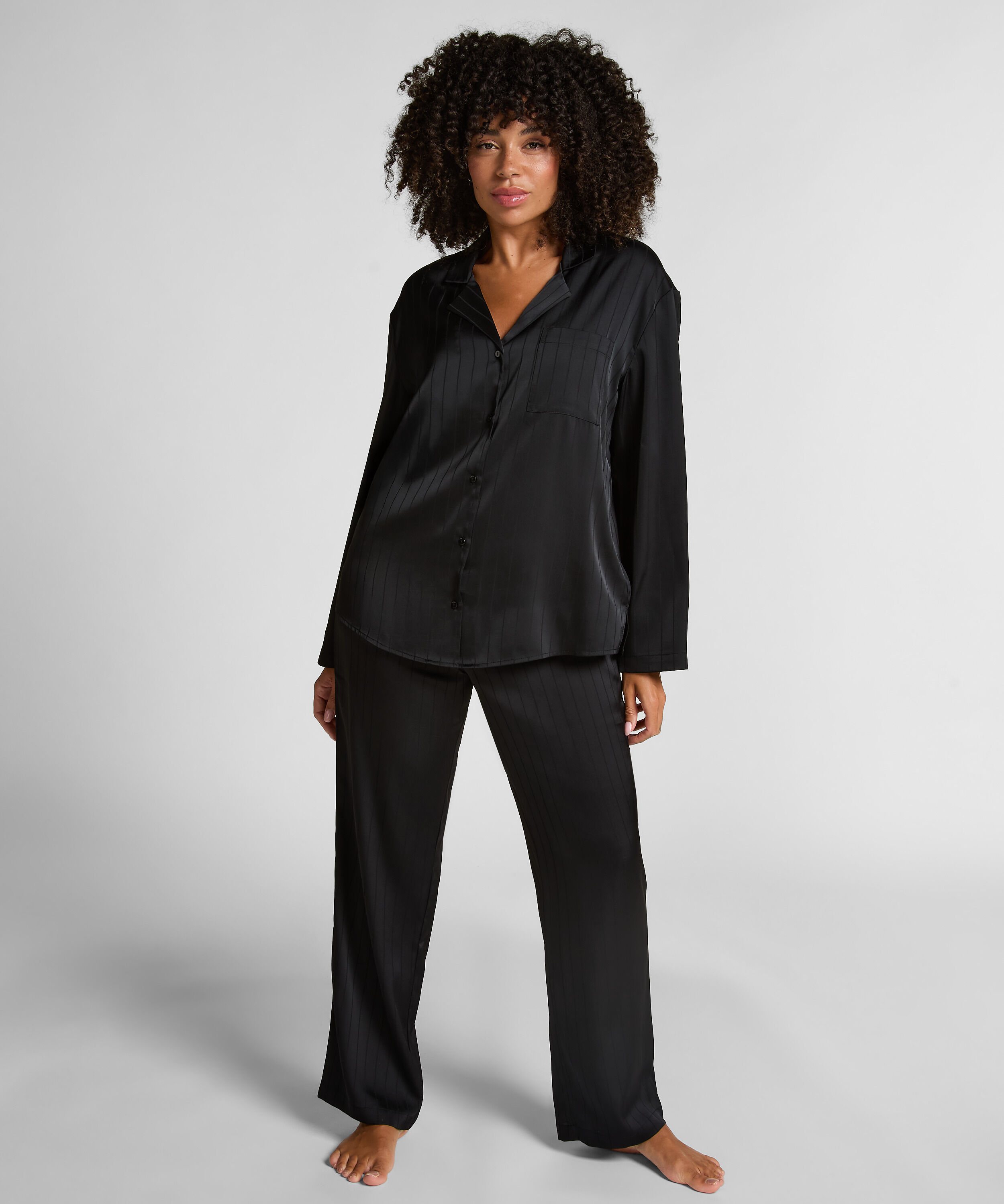 Satinjacke mit Nadelstreifen