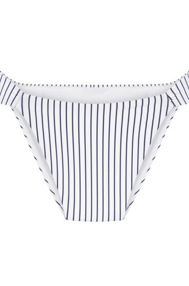 Thumbnail - Hunkemöller Highleg Bikinihose Stripes Weiß