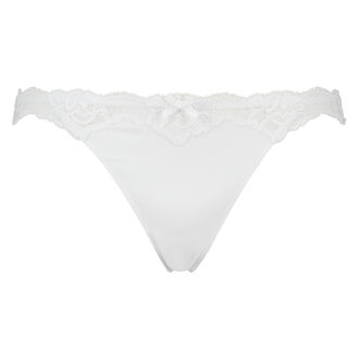 String mit Spitze Secret Lace , Wei&szlig;